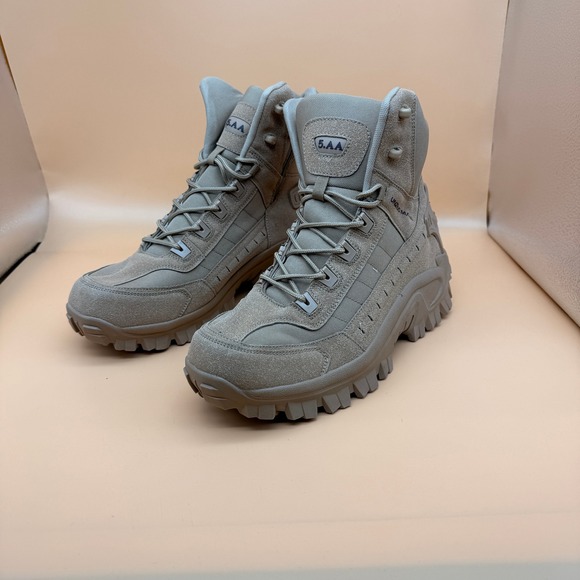 Mens Sand US 11 Military Army Combat Boots High-Top Tactical Outdoor Patrol Hik - Picture 3 of 11